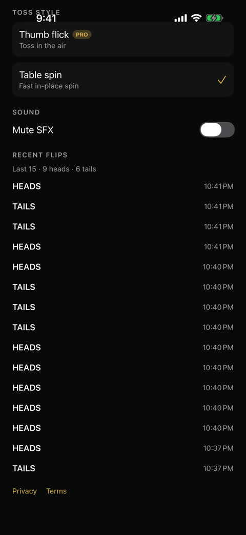 Flip's history of recent flips
