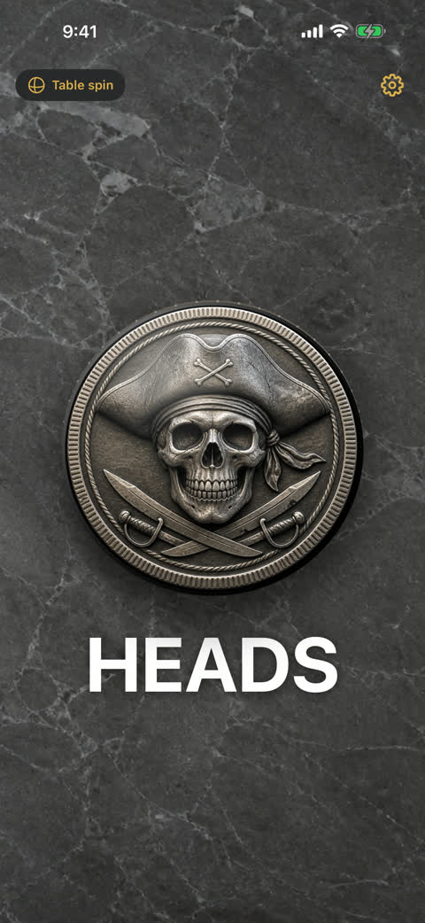 Flip showing an AI-minted pirate skull coin